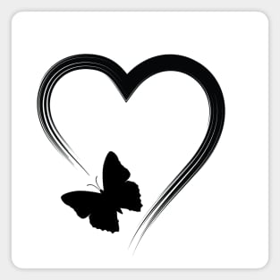 Butterfly and Heart Magnet